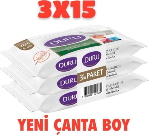 Beyaz Sabun Kokulu Cep Mendili 3x15