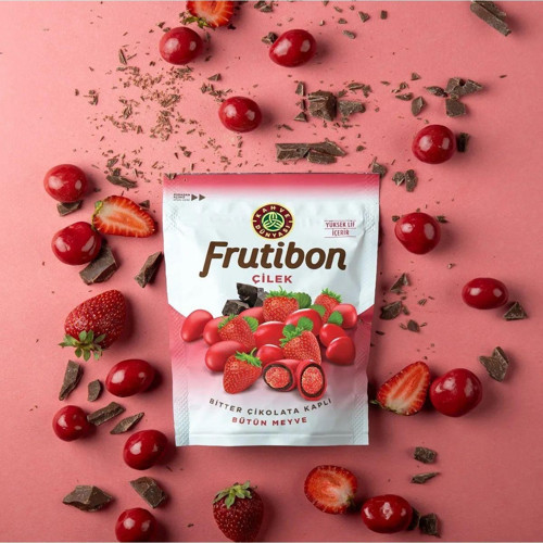 Dünyası Frutibon Çilekli Bitter Çikolata Kaplı 50 Gr