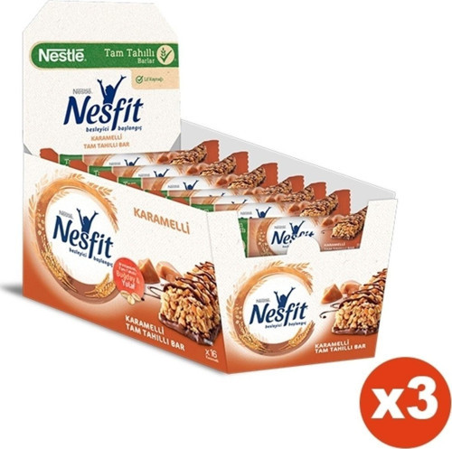 Nesfit Karamelli Tam Tahıllı Bar 23,5 Gr 16 Lı X 3 Adet