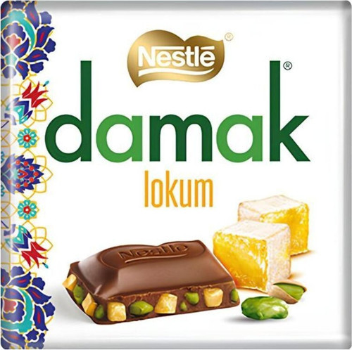 Yeni Damak Lokum Antep Fıstıklı Kare Çikolata 60 Gr X 2 Adet