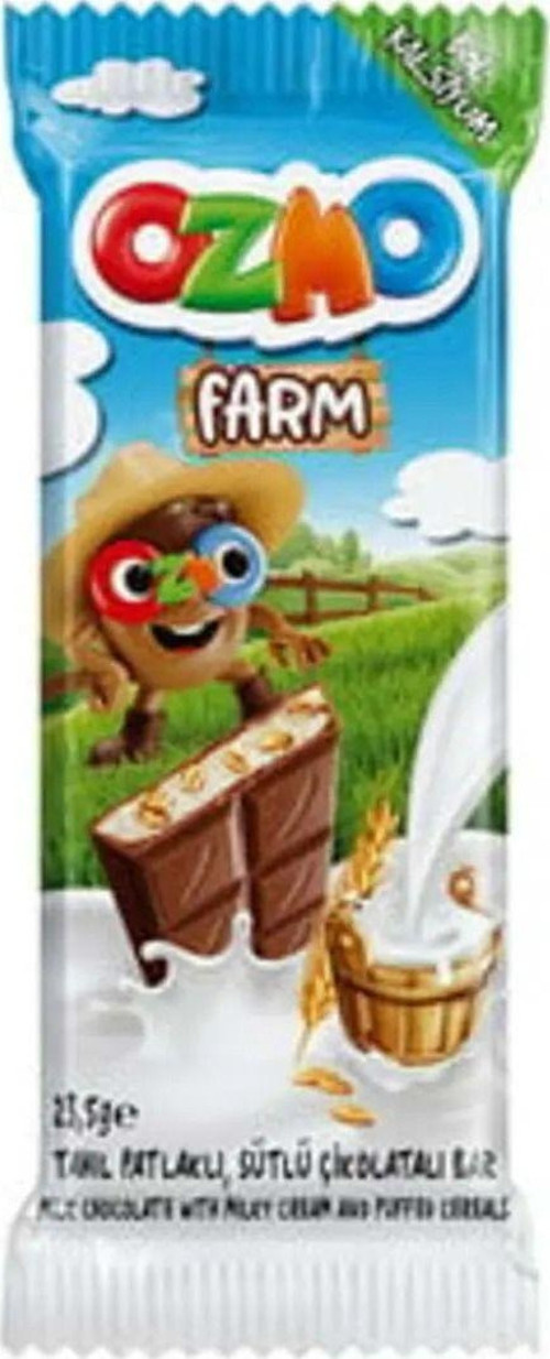 Ozmo Farm Tahıl Patlaklı Sütlü Çikolata 23,5 Gr X 12 Adet