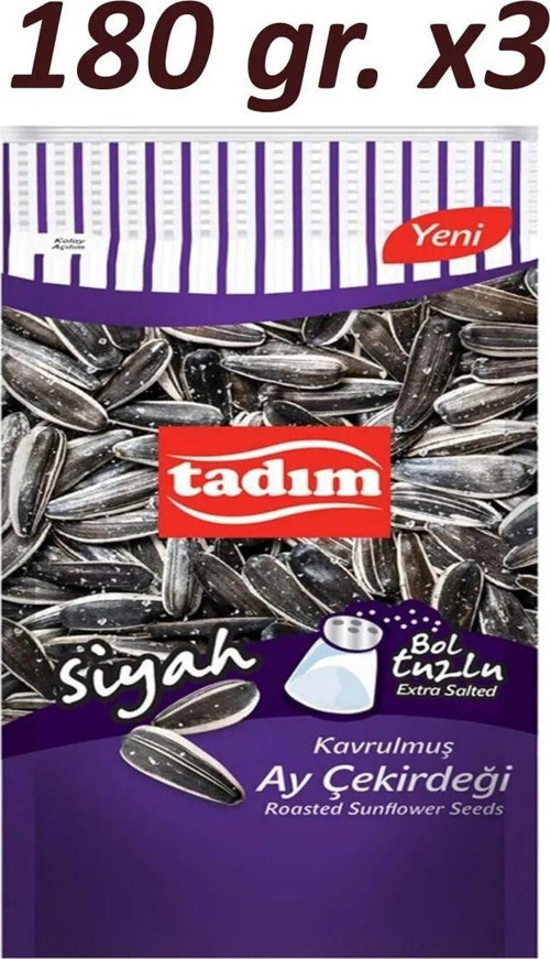 Siyah Ay Çekirdeği Bol Tuzlu 180 Gr X 3 Adet