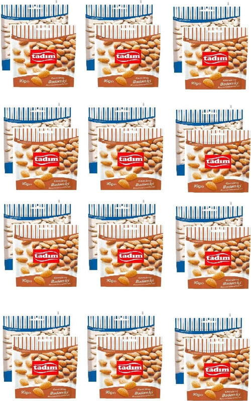Tuzsuz Kabak Çekirdeği 80 Gr X 12 Adet Kavrulmuş Badem Içi 90 Gr X 12 Adet