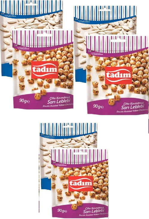 Tuzsuz Kabak Çekirdeği 80 Gr X 3 Adet Sarı Leblebi Çifte Kavrulmuş 90 Gr X 3 Adet