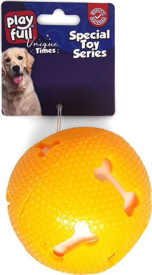 Işıklı Kemik Desenli Plastik Top Köpek Oyuncağı 7.5 Cm