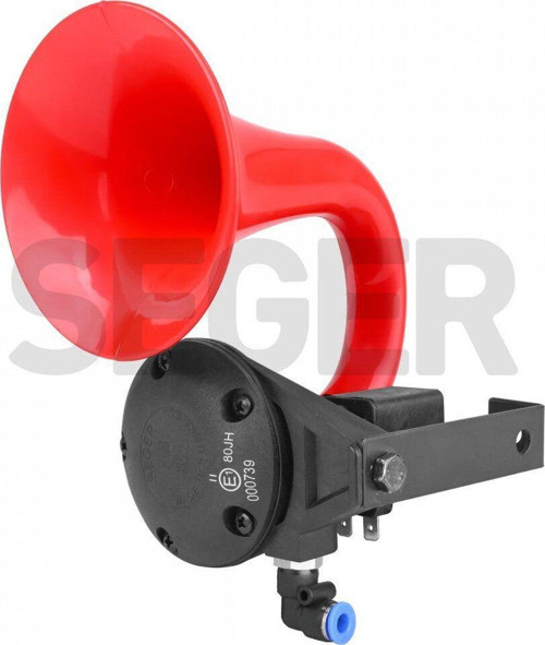 Seger 80Jh Tek Boynuz Havalı Korna 12Volt Unichorn Kırmızı