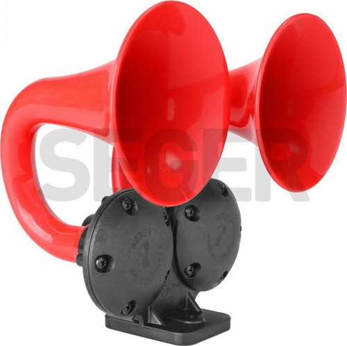 Seger 81Jh Çiftboynuz Havalı Korna 12Volt Ramhorn Kırmızı