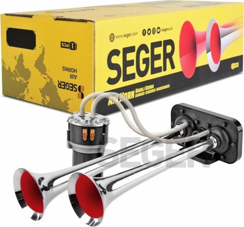 Seger 85Kh Fala Fala Kompresörlü Korna 12Volt Krom Borulu Melodili