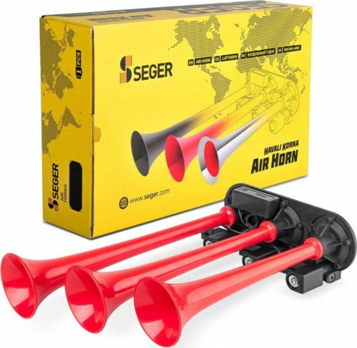 Seger 86En Nostalji Korna 24Volt Kırmızı Plastik Borulu 8 Farklı Melodili