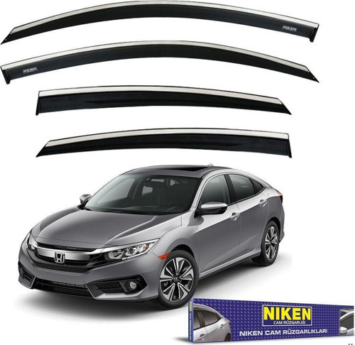 Honda Civic Fc5 Cam Rüzgarlığı Kromlu 2016+