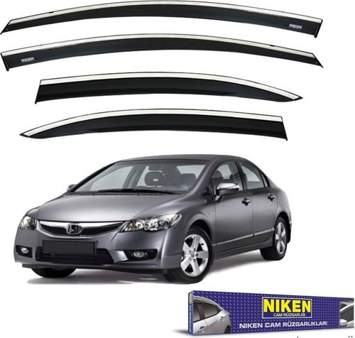 Honda Civic Fd6 Uyumlu Cam Rüzgarlığı Kromlu 2007