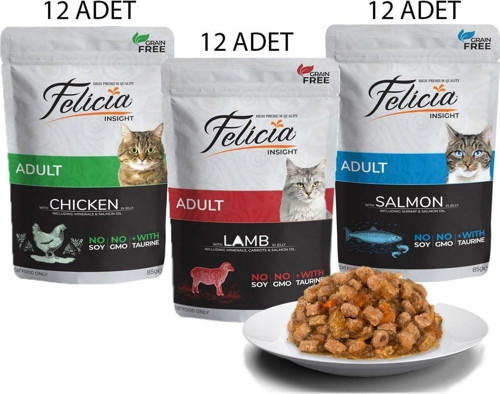 Tahılsız 85 Gr Yaş Kedi Maması 3x 12 Adet