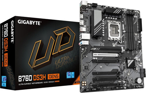 B760 DS3H LGA1700 DDR5 7600MHz(OC) PCIe 5.0 M.2 NVMe Gigabit LAN ATX Anakart