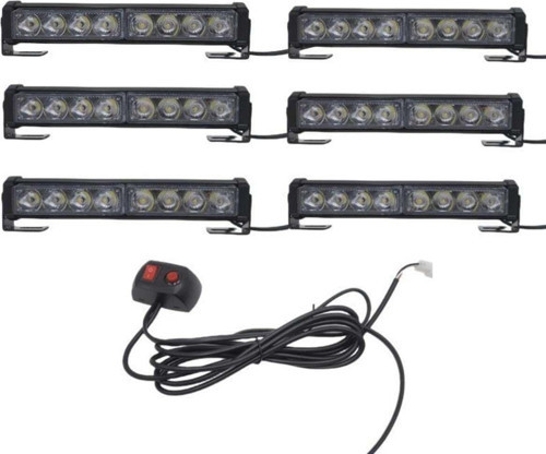 6'Lı 48 Led Çakar Lamba Mavi-Beyaz-Kırmızı 12-30V / Lapa545
