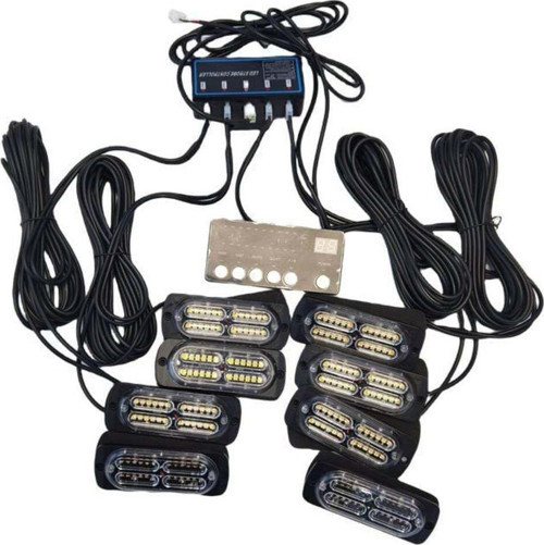 17 Fonksiyonlu Çakar Lamba 12-30V 24 Led 8 Adet Kırmızı*Mavi Set / Lapa548