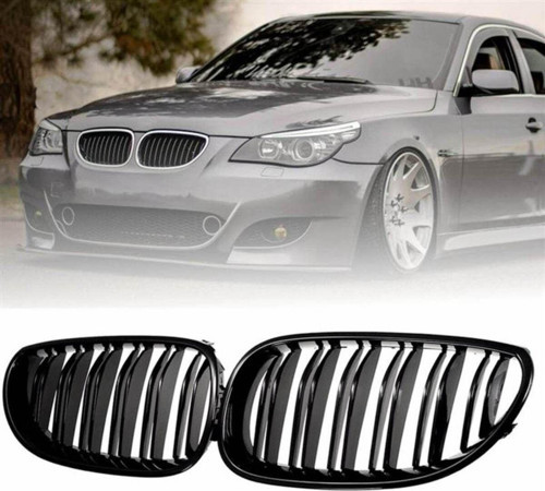 Bmw E60 M5 Ön Böbrek Panjur Piano Black 2003 - 2009 Çift Tırnak