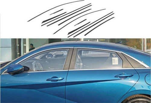 Hyundai Elantra Cam Çerçevesi Kenar Çıtası Krom 2021+
