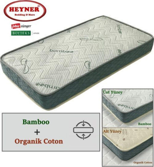 90X160 Çift Yönlü Bamboo Ve Organic Cotton Yaylı Yatak 90X160 Ortopedik Yaylı Yatak