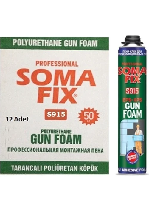 12 Adet 750 ml Tabancalı Mantolama Şişmeyen Poliüretan Köpük