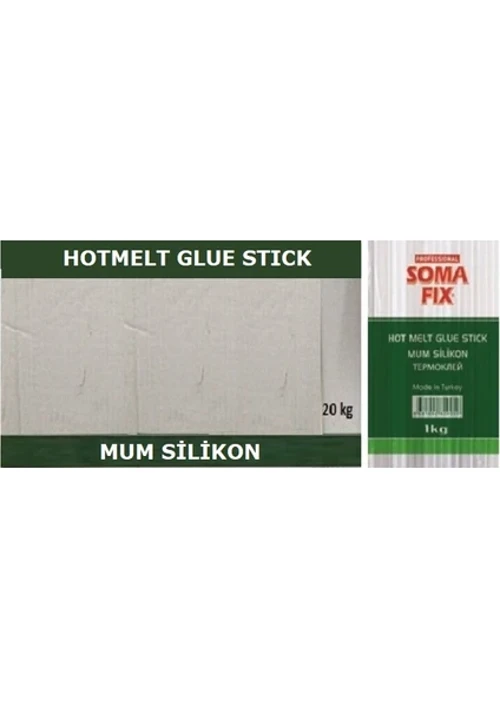 20 kg Şeffaf 11.3X300 mm Kalın Mum Silikon Sıcak Çubuk Yapıştırıcı