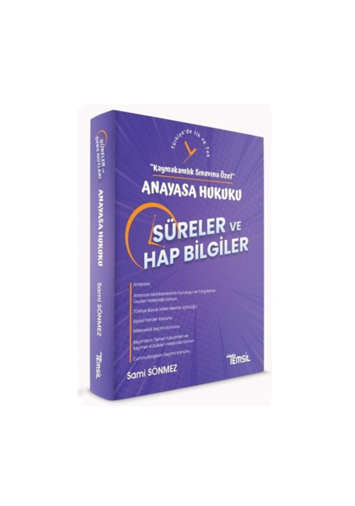 Temsil Yayınları Kaymakamlık Sınavına Özel Anayasa Huk Süreler