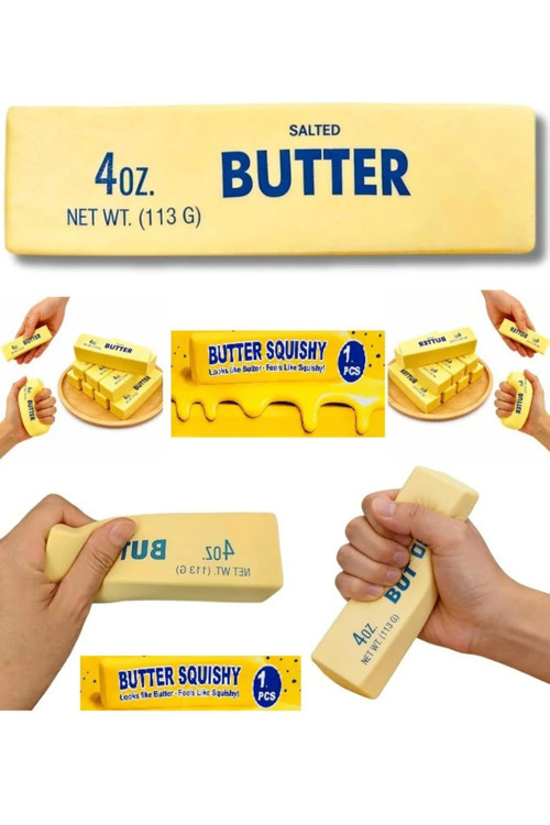 Butter Squishy Tereyağı Tasarımlı Viral Sıkılabilir Stres Oyuncağı – Yumuşak Duyusal Fidget Oyuncak