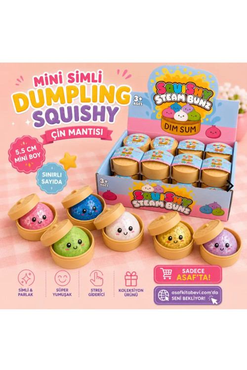 Çin Mantısı Simli Küçük Boy Dumpling Squishy Viral Sukuşi Sürpriz Renk 1 Adet