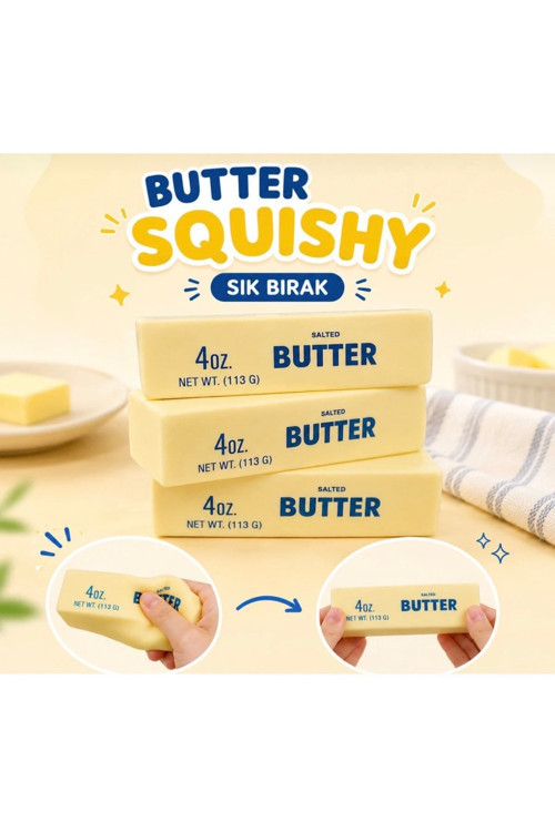 Butter Squishy Viral Tereyağı Sukuşi Slow 1 Adet Stres Oyuncağı