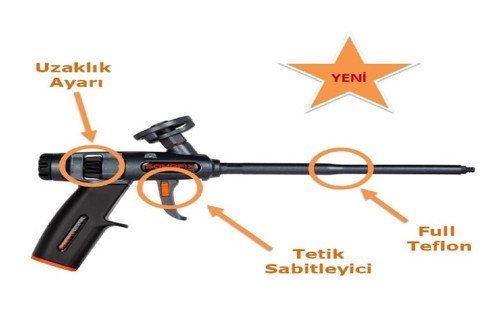 Poliüretan Köpük Tabancası Tetik Sabitleyicili Full Teflon SFX-5473