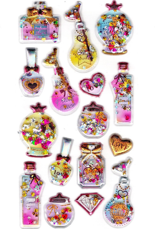 Sticker Kabartmalı Sticker Defter, Planlayıcı Etiket (pullu-813) - 17x9 cm - Parfüm Oje