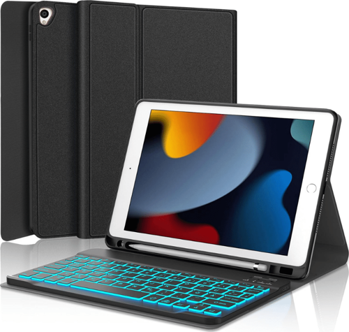 Qpen iPad Pro 11 inç (2022) Uyumlu İnter Ledli Klavyeli Tablet Kılıf