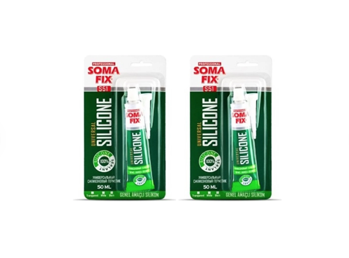 2 Adet 50 ml Tüp Silikon Şeffaf Genel Amaçlı Yapıştırıcı