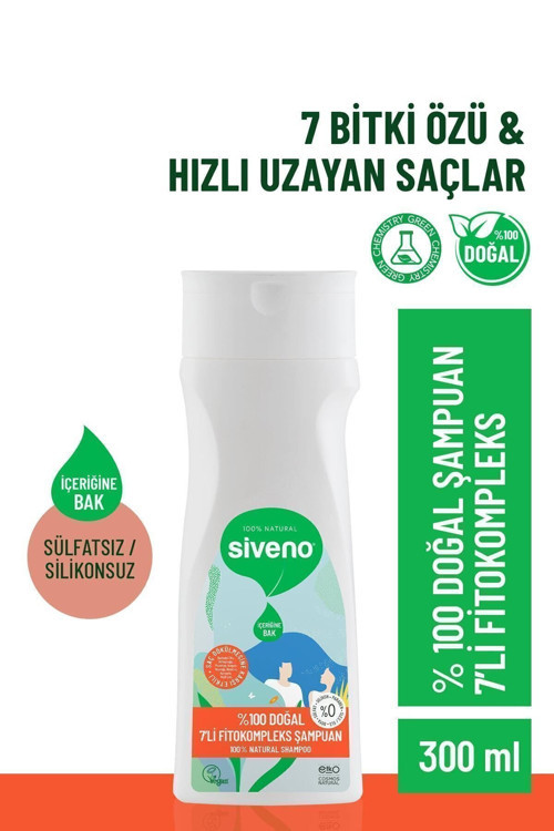 %100 Doğal Fitokompleks Şampuan 7 Değerli Bitki Yoğun Saç Dökülme Karşıtı Besleyici Dolgunlaştırıcı 300 ml