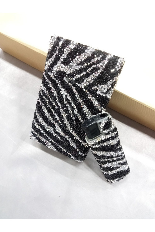 Zebra Taşlı Kısa Kalın Sigara Kutusu ve Çakmak