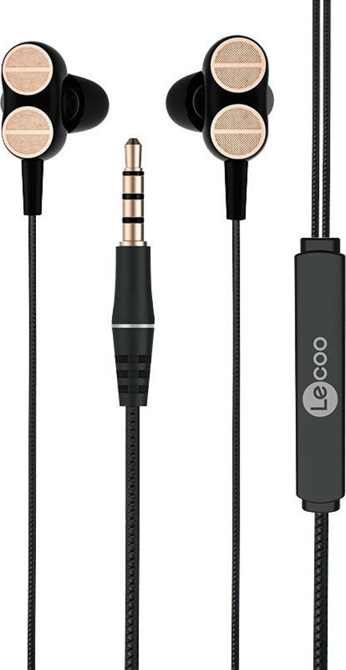 LECOO EH102 3.5MM JACKLI SİYAH KABLOLU KULAK İÇİ MİKROFONLU KULAKLIK