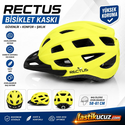 BİSİKLET KASKI Y-48 (SARI YETİŞKİN VİZÖRLÜ LED IŞIKLI BEDEN 58/61)