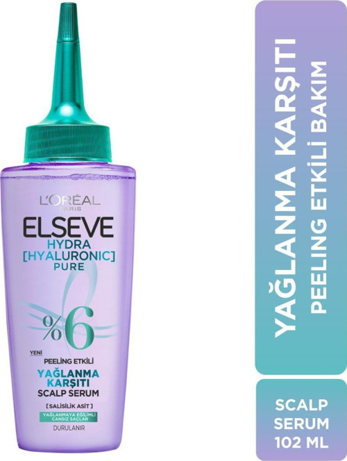L'Oréal Paris Elseve Hydra Hyaluronic Pure Salisilik Asit İçeren Yağlanma Karşıtı Peeling Etkili Saç Derisi Serumu 102 ml
