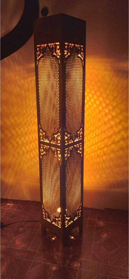 Ahşap Ev Dekorasyonu Gece Aydınlatması Gece Lambası Led Işıklı Lambader 100cm (GK103)