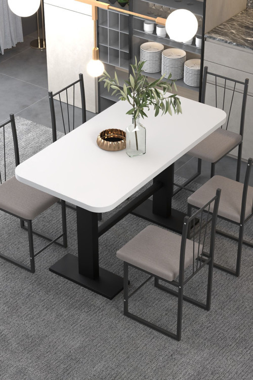 Klas 70 x 140 Beyaz Yemek Masası, Mutfak Masası, Kafe Masası 1690B