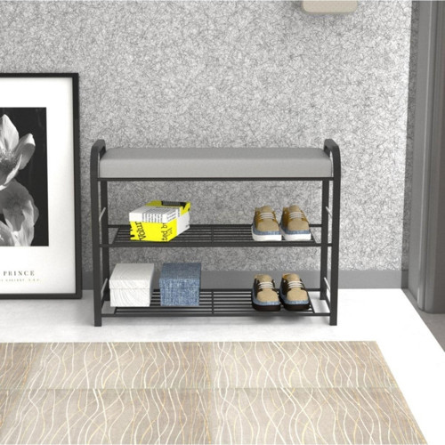 Retohome Metal 3 Katlı Minderli Ayakkabılık Ve Çok Amaçlı Raf 2322