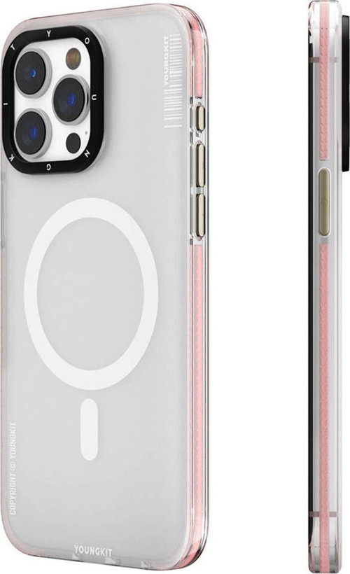 İphone 15 Pro Max Kılıf Magsafe Şarj Özellikli Youngkit Jiansha Serisi Kapak Pembe