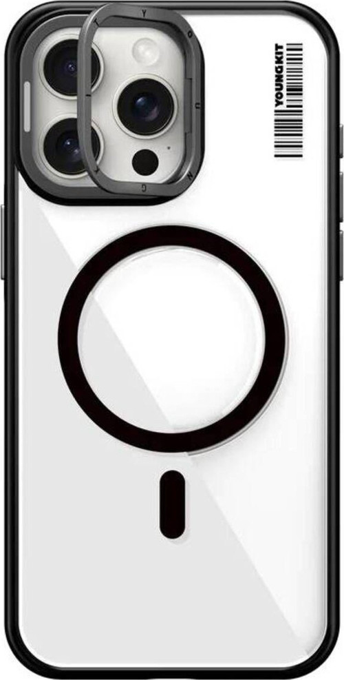 İphone 14 Pro Uyumlu Kılıf Magsafe Şarj Özellikli Youngkit Crystal Grid Siyah
