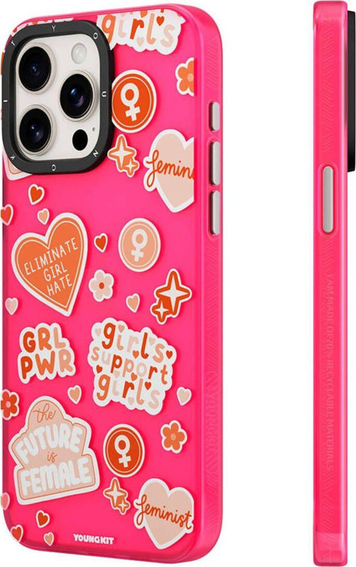 İphone 14 Uyumlu Kılıf Bethany Green Tasarımlı Youngkit Sweet Language Kapak Pembe