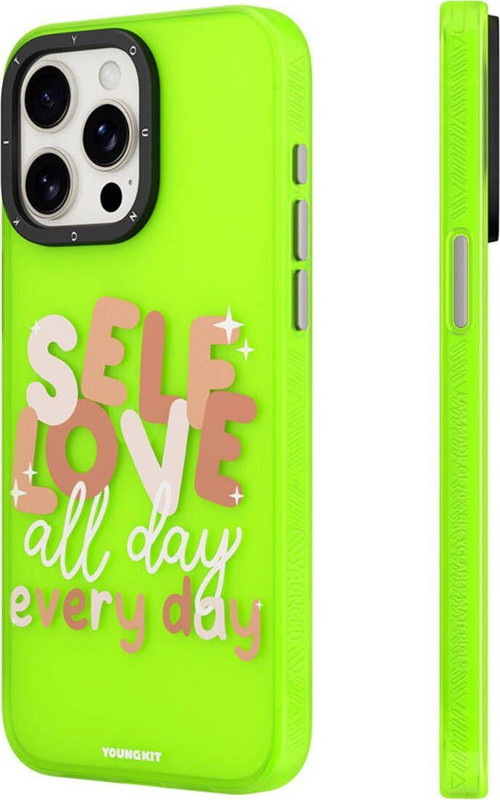 İphone 14 Uyumlu Kılıf Bethany Green Tasarımlı Youngkit Sweet Language Kapak Yeşil