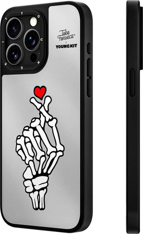 İphone 15 Pro Uyumlu Kılıf Tobias Fonseca Tasarımlı Youngkit Mirror Kapak Siyah-Beyaz