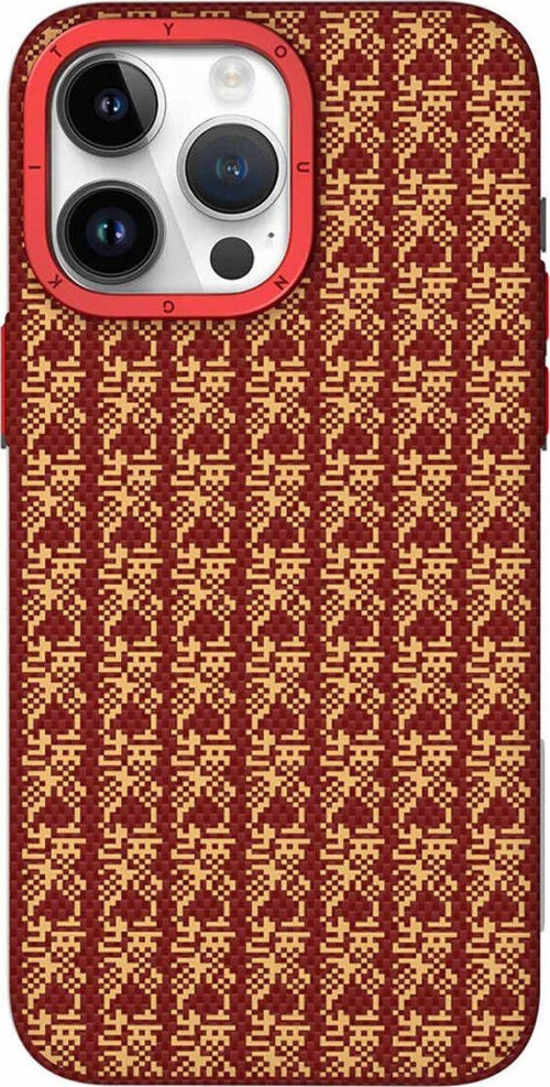 İphone 14 Pro Max Uyumlu Kılıf Magsafe Kevlar 1500D Youngkit Auspicious Loong Serisi Kırmızı