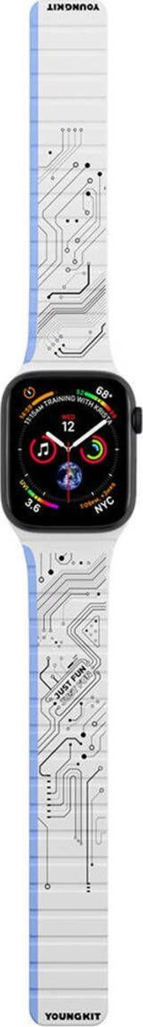 Watch 7 45Mm Uyumlu Kordon Youngkit Technology Magnetik Tak Çıkar Silikon Strap Kayış Beyaz