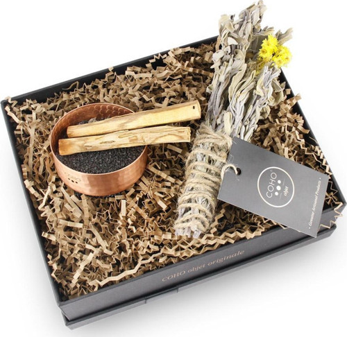 Coho Box Matte Meditation Tütsülük & 2 Palo Santo & Adaçayı Hediye Seti