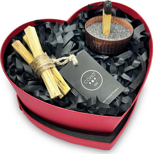 Coho Love Box Antique Meditation Tütsülük & 3 Palo Santo Tütsü Hediye Seti