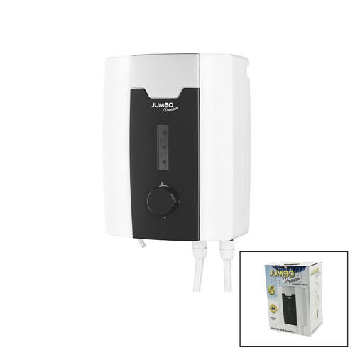 JUMBO PREMİUM BEYAZ SU ISITICI ELEKTRİKLİ ŞOFBEN DUŞ BAŞLIK 7 EMNİYET TERMOSTAT 3 KADEMELİ 8000W (54